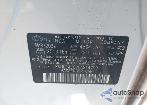 2022 Hyundai Sonata N Line from USA, damaged, VIN KMHL14JC2NA214799